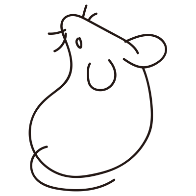 和風ねずみ（透明）1