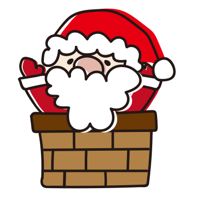 煙突から出てくるサンタさん1