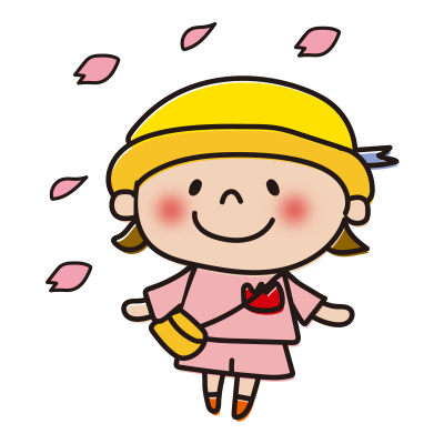 花びらと園児（女の子）