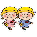 手をつないだ園児