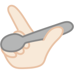 スプーンを乗せたバキューン手2