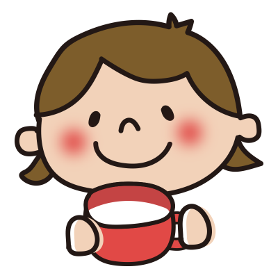 ミルクを飲む子供（女の子）