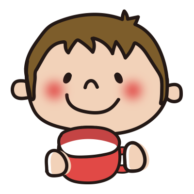 ミルクを飲む子供（男の子）
