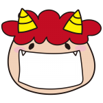 人っぽい赤鬼のフレーム