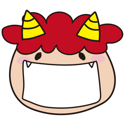 人っぽい赤鬼のフレーム