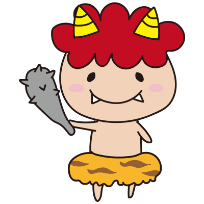 人っぽい赤鬼と金棒