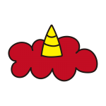 角1本の赤鬼の頭だけ