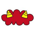 角2本の赤鬼の頭だけ