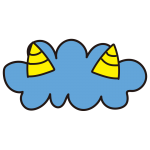 角2本の青鬼の頭だけ