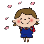 花びらと小学生（女の子）