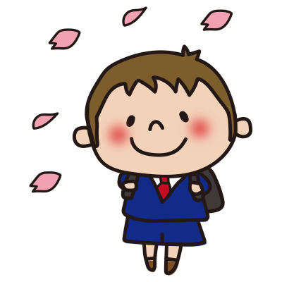 花びらと小学生（男の子）
