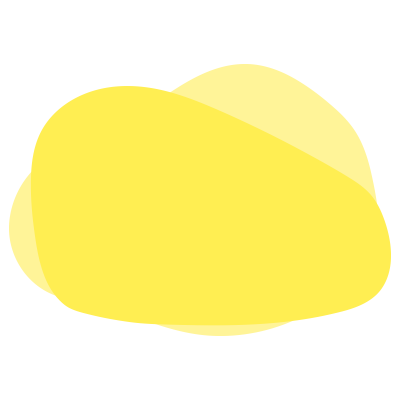 重なったいびつな丸（黄色）