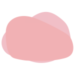 重なったいびつな丸（ピンク）