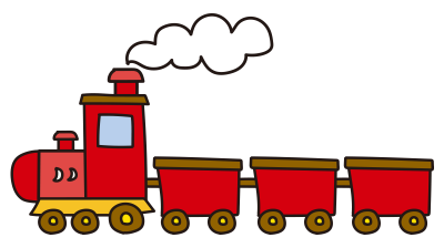 煙を出す赤い汽車