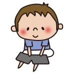 洋服の着替えをする子供（男の子）