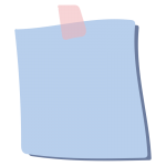 テープでとめたメモ1（水色）