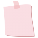 テープでとめたメモ1（ピンク）