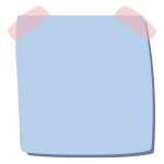 テープでとめたメモ2（水色）