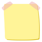 テープでとめたメモ2（黄色）