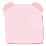 テープでとめたメモ2（ピンク）