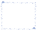桃の花の枠1（青）