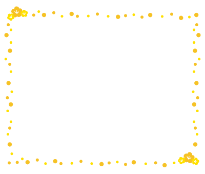 桃の花の枠1（黄）
