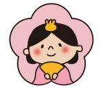 桃の花型のお雛様のお姫様