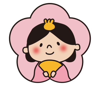 桃の花型のお雛様のお姫様