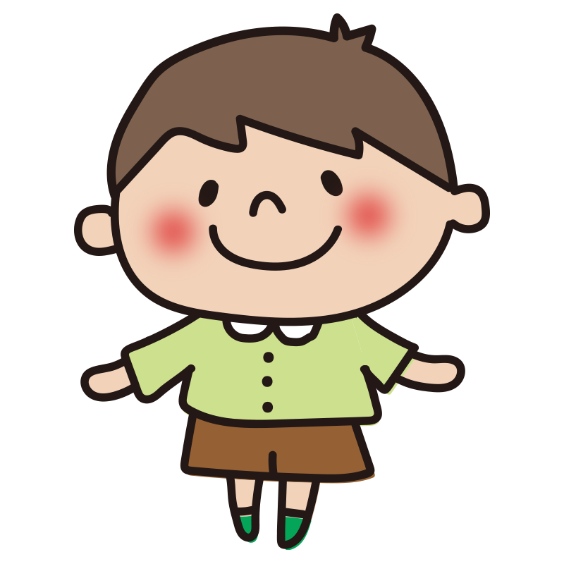 緑の服の男の子の無料 フリー イラスト てがきっず 可愛い手描き