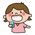 ガラガラうがいをする子供（女の子）