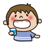 ガラガラうがいをする子供（男の子）