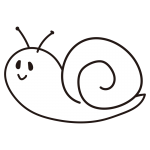 かたつむり（白黒）
