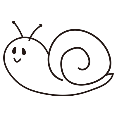 かたつむり（白黒）