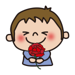 カーネーションを渡す子供（男の子1）