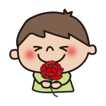 カーネーションを渡す子供（男の子2）