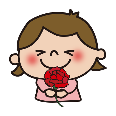 カーネーションを渡す子供（女の子1）