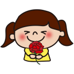 カーネーションを渡す子供（女の子2）