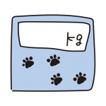 体重が書ける動物の体重計（青）