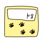 体重が書ける動物の体重計（黄色）