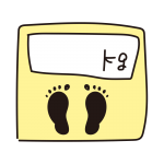 体重が書ける体重計（黄色）