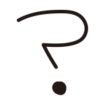 細い手書きのはてな（黒）