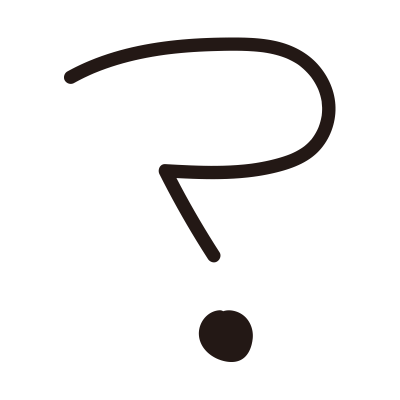 細い手書きのはてな（黒）