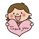 サンキューを持つ子供（女の子1）