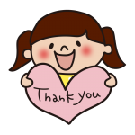 サンキューを持つ子供（女の子2）