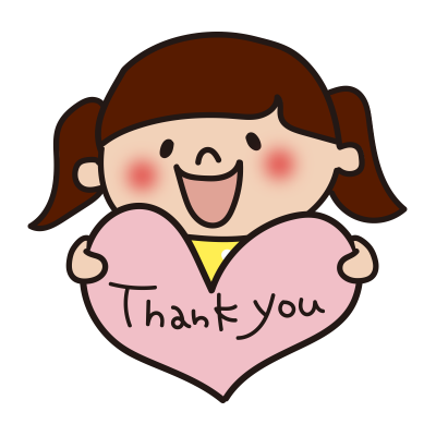 サンキューを持つ子供（女の子2）