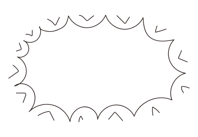 なぞってある爆発吹き出し