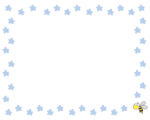 青い花と蜂の枠