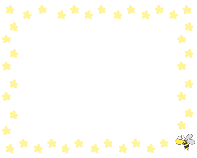 黄色い花と蜂の枠