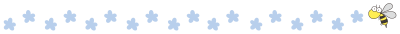 青い花と蜂のライン