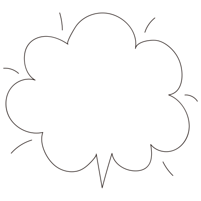 アピールするもこもこの吹き出し